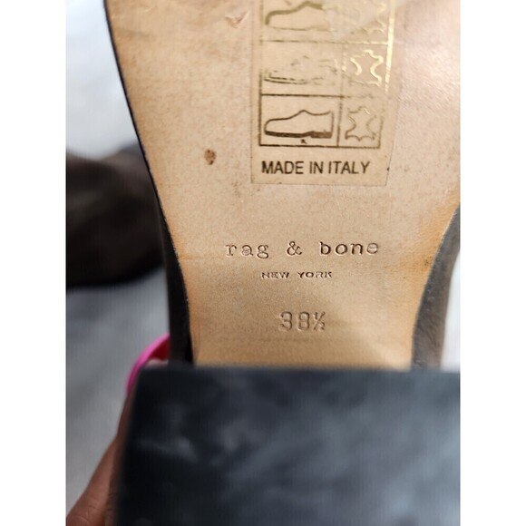 Rag & Bone Harrow Taupe Waxed Suede Stacked Heel Ankle Boot Booties, 38.5(8.5) - Picture 13 of 13